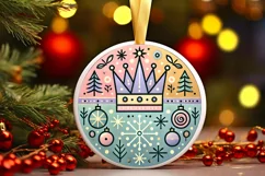 Round Christmas Ornament Sublimation|Clipart Product Image 2