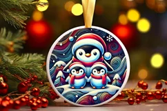 Round Christmas Ornament Sublimation|Clipart Product Image 2