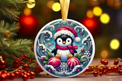 Round Christmas Ornament Sublimation|Clipart Product Image 2