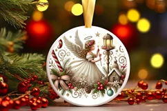 Round Christmas Ornament Sublimation|Clipart Product Image 2