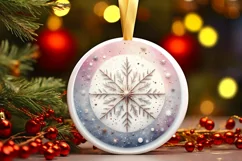 Round Christmas Ornament Sublimation|Clipart Product Image 1