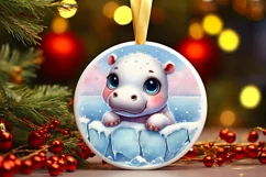 Round Christmas Ornament Sublimation|Clipart Product Image 2