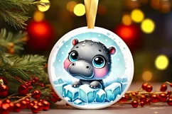 Round Christmas Ornament Sublimation|Clipart Product Image 2
