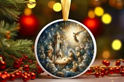 Round Christmas Ornament Sublimation|Clipart Product Image 1