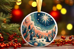 Round Christmass Ornament PNG Product Image 1