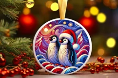 Round Christmas Ornament Sublimation|Clipart Product Image 1