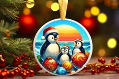 Round Christmas Ornament Sublimation|Clipart Product Image 1