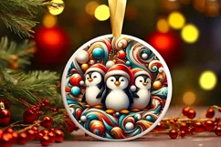 Round Christmas Ornament Sublimation|Clipart Product Image 1