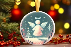 Round Christmas Ornament Sublimation|Clipart Product Image 2