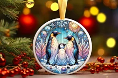 Round Christmas Ornament Sublimation|Clipart Product Image 2
