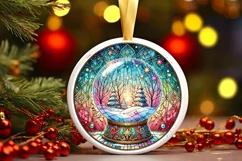 Round Christmas Ornament Sublimation|Clipart Product Image 2