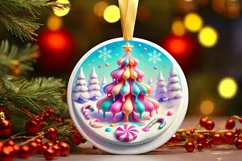 Round Christmas Ornament Sublimation|Clipart Product Image 2
