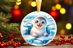 Round Christmas Ornament Sublimation|Clipart Product Image 1