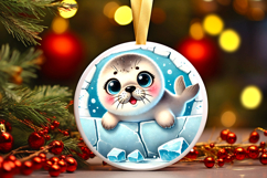 Round Christmass Ornament PNG Product Image 1