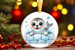 Round Christmas Ornament Sublimation|Clipart Product Image 1