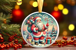 Round Christmass Ornament PNG Product Image 1