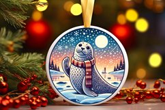 Round Christmas Ornament Sublimation|Clipart Product Image 2