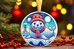 Round Christmas Ornament Sublimation|Clipart Product Image 2