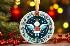 Round Christmas Ornament Sublimation|Clipart Product Image 1