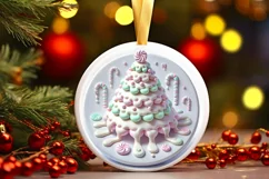 Round Christmas Ornament Sublimation|Clipart Product Image 2