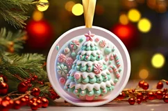 Round Christmas Ornament Sublimation|Clipart Product Image 2