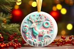 Round Christmas Ornament Sublimation|Clipart Product Image 1