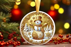 Round Christmas Ornament Sublimation|Clipart Product Image 2