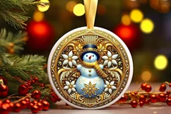 Round Christmas Ornament Sublimation|Clipart Product Image 2