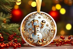 Round Christmas Ornament Sublimation|Clipart Product Image 2