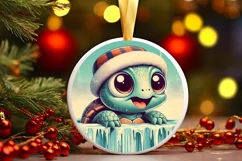 Round Christmas Ornament Sublimation|Clipart Product Image 1