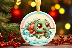 Round Christmas Ornament Sublimation|Clipart Product Image 1