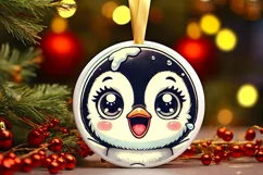 Round Christmas Ornament Sublimation|Clipart Product Image 2