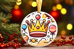 Round Christmas Ornament Sublimation|Clipart Product Image 2