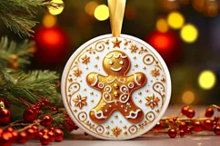 Round Christmas Ornament Sublimation|Clipart Product Image 2