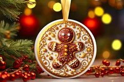 Round Christmas Ornament Sublimation|Clipart Product Image 2
