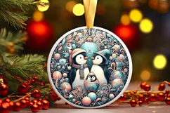 Round Christmass Ornament PNG Product Image 1