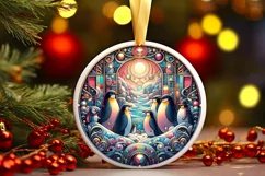 Round Christmas Ornament Sublimation|Clipart Product Image 2