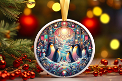 Round Christmass Ornament PNG Product Image 1
