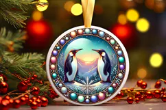 Round Christmass Ornament PNG Product Image 1