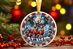 Round Christmas Ornament Sublimation|Clipart Product Image 1