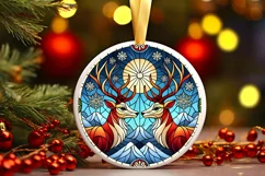 Round Christmas Ornament Sublimation|Clipart Product Image 1