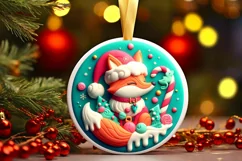 Round Christmas Ornament Sublimation|Clipart Product Image 1