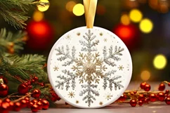 Round Christmas Ornament Sublimation|Clipart Product Image 1