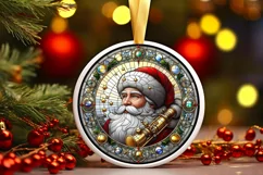 Round Christmas Ornament Sublimation|Clipart Product Image 1