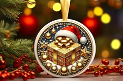 Round Christmas Ornament Sublimation|Clipart Product Image 2
