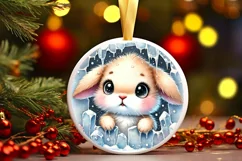 Round Christmas Ornament Sublimation|Clipart Product Image 2