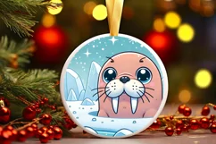 Round Christmas Ornament Sublimation|Clipart Product Image 2