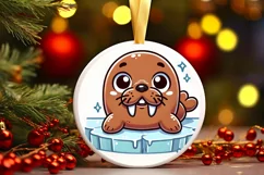 Round Christmas Ornament Sublimation|Clipart Product Image 2