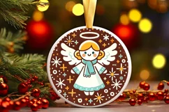 Round Christmas Ornament Sublimation|Clipart Product Image 2