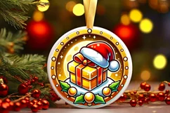 Round Christmas Ornament Sublimation|Clipart Product Image 1